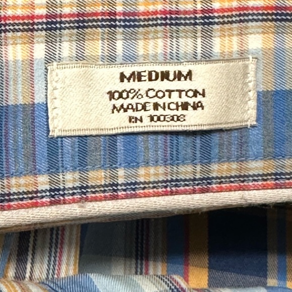 Men's Peter Millar Plaid Pocket Casual Button Down L/S Shirt Size Med EUC #7366 - Picture 7 of 7